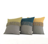 Fringe Pillow - (Custom Color) and Stone Grey