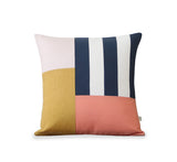 Graphic Grid Pillow - Navy, Cream, Pink, Yellow, Peach