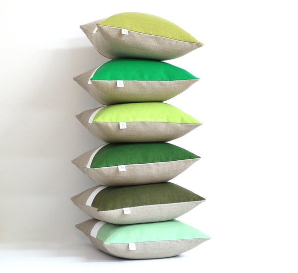 Custom Green Colorblock Pillow Covers