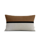 Horizon Line Pillow - Caramel, Black and Natural