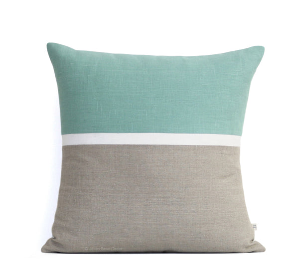 Aqua Horizon Line Pillow