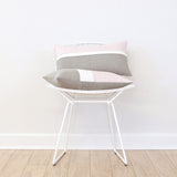 Horizon Line Pillow - Pale Pink, Cream and Natural Linen