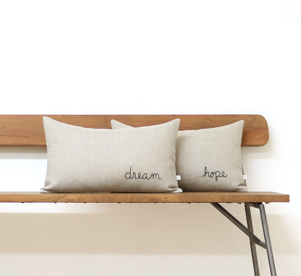 Embroidered Word Pillow - HOPE
