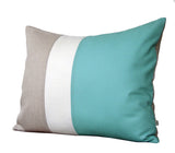 Colorblock Pillow - Mint/Cream/Natural
