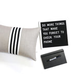 Banded Stripe Pillow - Black, Cream and Natural