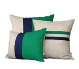 Colorblock Pillow - Kelly, Navy and Natural