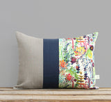 Limited Edition: Abstract Floral Liberty Print Pillow Cover - Tresco Navy