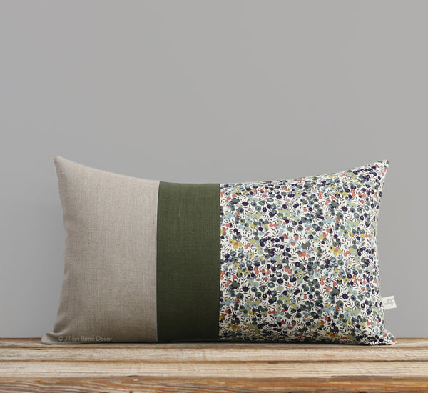 Limited Edition: Floral Liberty Print Pillow Cover - Wiltshire Green