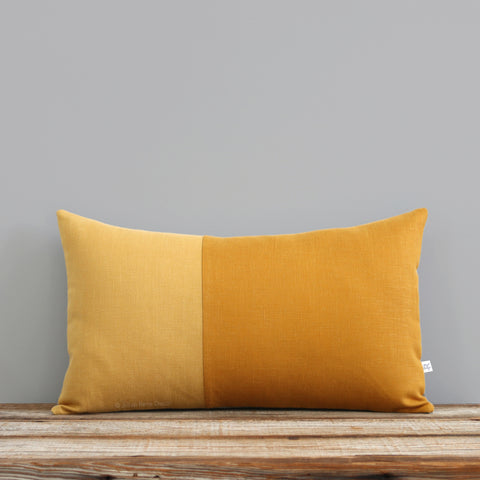 Monochromatic Colorblock Pillow - Yellow