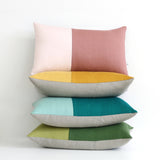 Monochromatic Colorblock Pillow - Teal