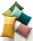 Monochromatic Colorblock Pillow - Teal