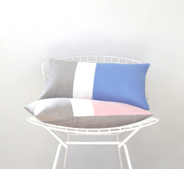 Serenity Colorblock Pillows - 2016 Pantone Color of the Year
