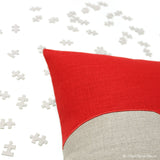 Puzzle Pieces Pillow - Red/Natural