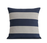 Rugby Stripe Pillow - Navy and Natural