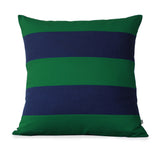 Rugby Stripe Pillow - Kelly and Navy