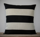 Multi Stripe Pillow - Black and Natural