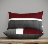Silk Colorblock Pillow - Merlot