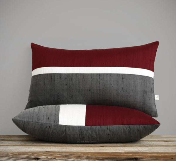 Silk Horizon Line Pillow - Merlot