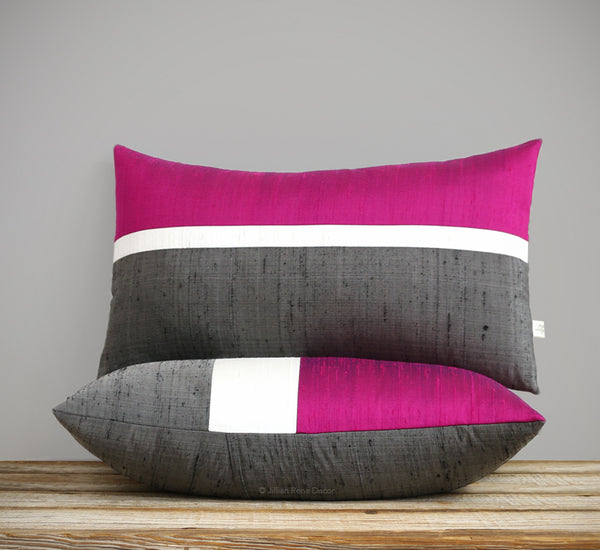 Silk Horizon Line Pillow - Pink Splendor