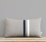 Striped Pillow - Navy/Cream/Natural