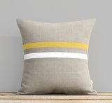 Striped Pillow - Mustard/Cream/Natural
