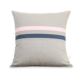 Rose Quartz and Navy Striped Pillows