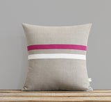 Striped Pillow Cover - Sangria, Cream and Natural