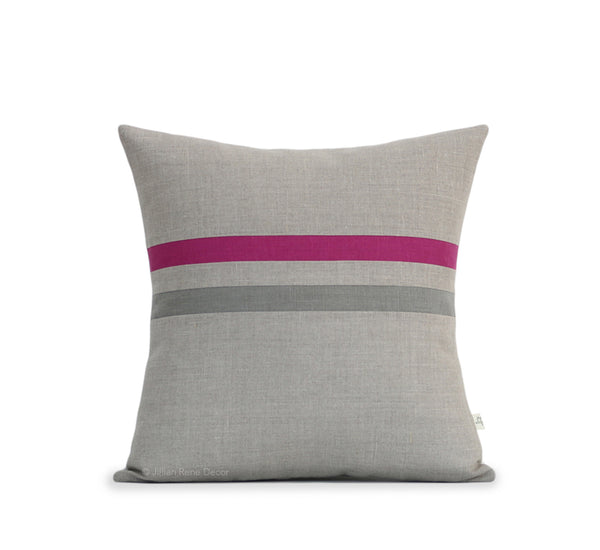 Striped Pillow Cover - Sangria and Stone