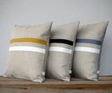 Striped Pillow - Grey/Cream/Natural