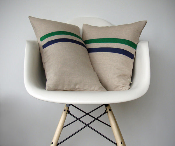 Striped Pillow - Kellyl/Navy/Natural