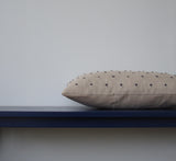 Stitched Linen Pillow - Grey and Natural
