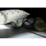 Stitched Linen Pillow - Black and Natural