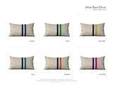 Striped Pillow - Coral, Navy and Natural