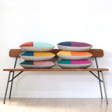 Multicolor Two Tone Colorblock Pillow - Coal and Caramel
