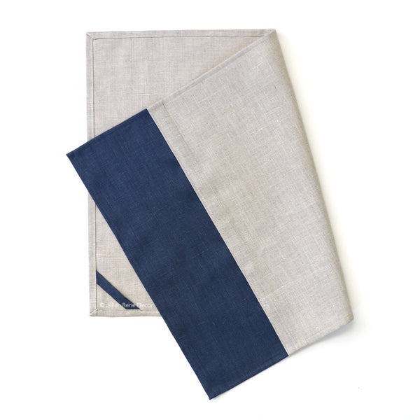 Navy Colorblock Tea Towel
