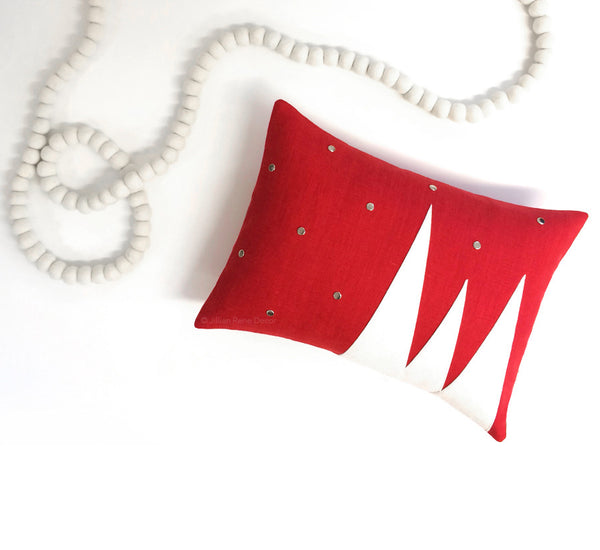 Winter Wonderland Pillow - Red and Cream