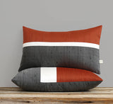 Silk Colorblock Pillow - Copper