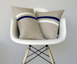 Striped Pillow - Navy/Cream/Natural